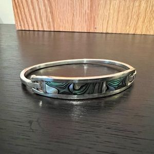 Sterling and abalone inlay bracelet